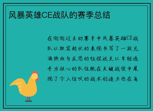 风暴英雄CE战队的赛季总结